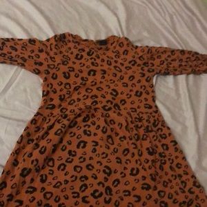 Brown vintage Cheetah print dress girls size 7/8
